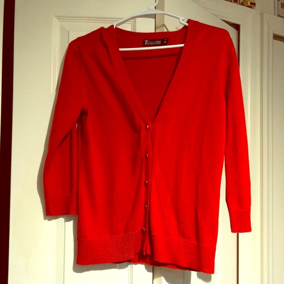 New York & Company Sweaters - New York & Co. V-Neck Red Sweater (med)